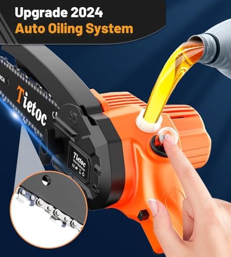 Tietoc Mini Chainsaw 6 Inch Cordless, Portable Electric Chain Saw Small Handheld Battery Powered Super Saws