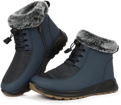 Waterproof Winter Boots For Women: Faux Fur Lined Side Zip Booties