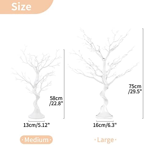 NUPTIO Artificial White Tree Branch for Christmas, 22.8 Inch, 2 Pcs