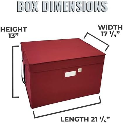 612 Vermont Christmas Ornament Storage Box, Holds 60-4 Inch Ornaments