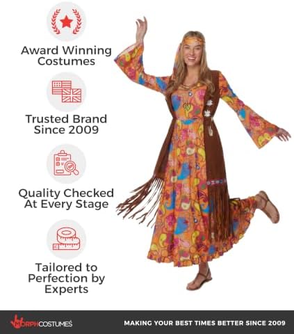 Morph Hippie Costume Women, 70s Outfits for Women, Halloween Costumes