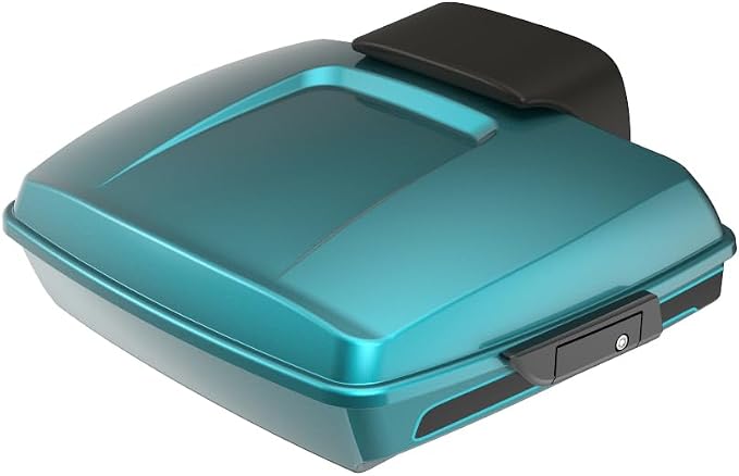Advanblack Road Glide Teal Thunder/Vivid Black Razor Tour Trunk Pack Backrest Pad for '97-'26 Harley Touring Road King Street Glide Electra Glide CVO models