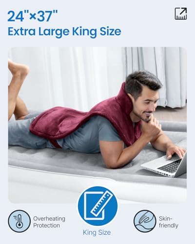 RENPHO King Size Heating Pad for Back, Christmas Gift for Women Men 24"x37"