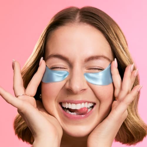grace & stella Award Winning Under Eye Mask Reduce Dark Circles, Puffy Eyes, Undereye Bags, Wrinkles, Gel Under Eye Patches, New Mom Gifts - Vegan Self Care (48 Pairs, Blue)