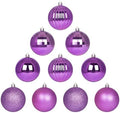Iris Purple 3.2" Large Christmas Balls - Christmas Tree Decoration Ornaments Shatterproof Hanging Balls for Birthday Halloween Holiday Wedding Decorations Set of 10pcs