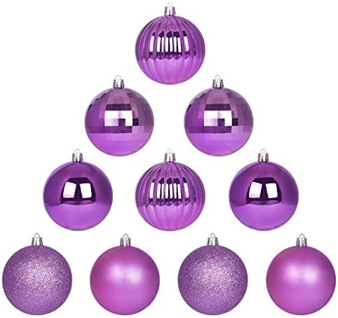 Iris Purple 3.2" Large Christmas Balls - Christmas Tree Decoration Ornaments Shatterproof Hanging Balls for Birthday Halloween Holiday Wedding Decorations Set of 10pcs