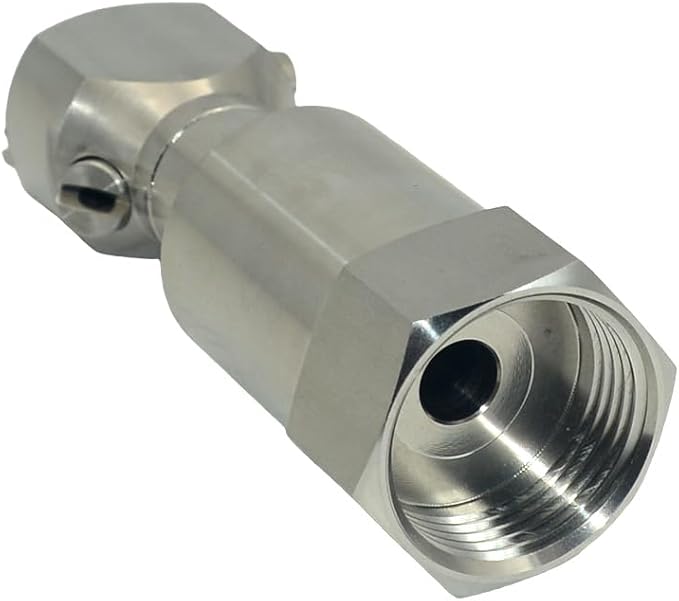 VARMHUS 360° Rotating Spray Nozzle, 304 Stainless Steel High Pressure Continuous Rotary Cleaner for Barrel, Tank, and Industrial Drum Washing (1")