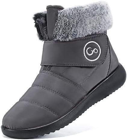 Aomigoct Women Winter Snow Boots: Fur Lined Warm Slip On Boots for Women Waterproof Booties Comfortable Outdoor