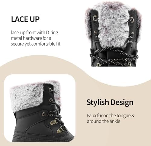 Women Winter Snow Boots | Waterproof Shell | Warm Duck Boots