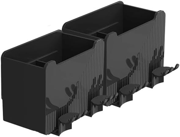 Toothbrush Rack Bathroom Wall-Mounted Toothbrush Holder Multifunctional Toothbrush Holder Black Toothbrush Storage Box Without Punching Bathroom Toothbrush Holder(L29cm)
