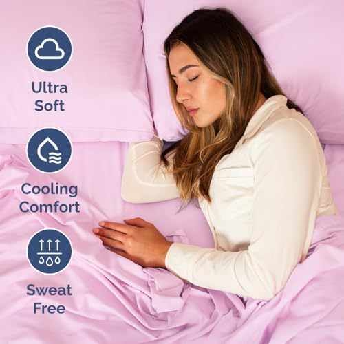 Short Queen Size 4 Piece Bed Sheet Set - RV Short Queen Sheets - Light Pink
