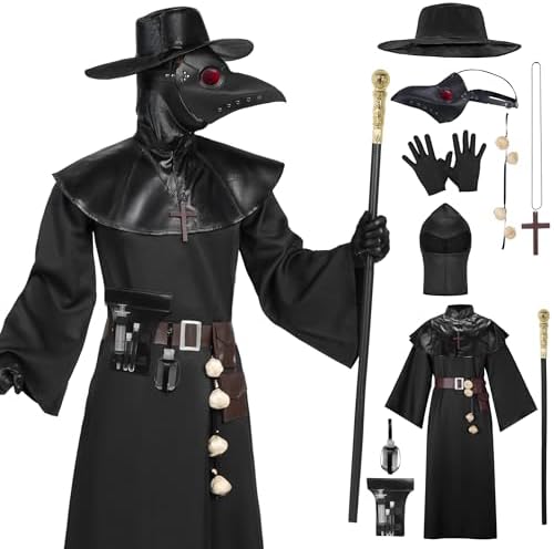 Spooktacular Creations Halloween Men Plague Doctor Costume Set, Adult Plague Doctor Accessories Costume for Halloween Cosplay