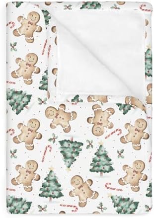 Sweet Christmas Trees Baby Blankets for Boy Girl Merry Christmas Treats Candy Fir Leaves Soft Flannel Nursery Bed Throws for Infant Toddler Crib Winter Holiday Swaddle Receiving Blankets 30x40inch
