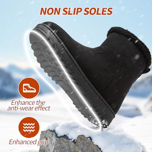 Women's Snow Winter Boots Fuzzy Ankle Booties WithZipper