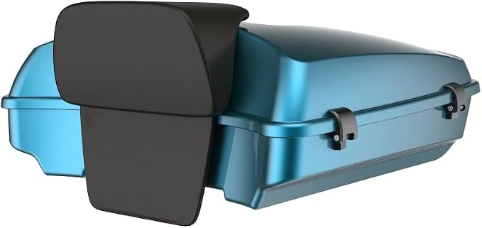 Advanblack Road Glide Tour Trunk Pack Tahitian Teal Razor Tour Trunk Pack Backrest Pad for '97-'25 Harley Touring Road King Street Glide Electra Glide CVO Models
