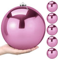 Zubebe 6 Pcs 8 Inch Large Outdoor Christmas Ball Ornaments,Pink