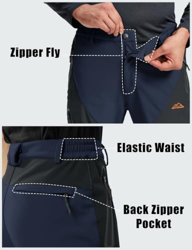 TACVASEN Men's Skiing Snow Pants Winter Hiking Fleece Lined Waterproof