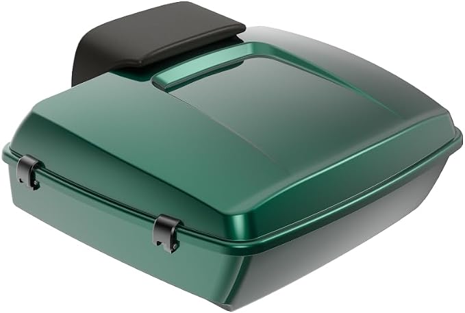 Advanblack Road Glide Tour Trunk Pack Alpine Green Chopped Tour Trunk Pack Backrest Pad for '97-'25 Harley Touring Road King Street Glide Electra Glide CVO models