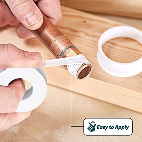 SUPPLYGIANT S1647-10 PTFE Thread Seal Tape for Plumbers, White 3/4 Inch X 1296 Inch (Pack Of 10 Rolls)