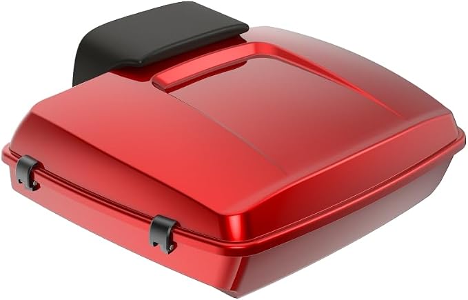 Advanblack 2025 RG Tour Trunk Pack Brilliant Red Razor Tour Trunk Pack Backrest Pad for '97-'25 Harley Touring Road King Street Glide Electra Glide CVO models