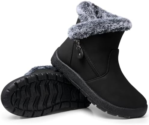 SHIBEVER Winter Snow Boots for Women: Waterproof Ankle Warm Fur Lined Boot