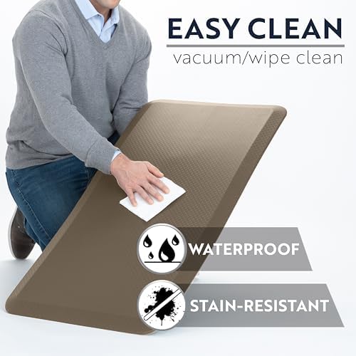 KANGAROO Cushioned Anti Fatigue Kitchen Mats for Floor, 17x24 Beige