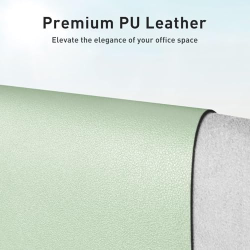 Aothia Large PU Leather Desk Pad Protector – Non-Slip Mouse Pad & Writing Mat for Office/Home, Waterproof, Easy to Clean (31.5" x 15.7", Aqua)