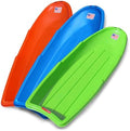 Flexible Flyer Winter Lightning Snow Sleds for Kids and Adults (3-Pack) - 48 Inch Toboggan Style Plastic Sled with Hard Bottom for Fast, Smooth Rides - 1 or 2 Riders (Blue, Green, Orange)