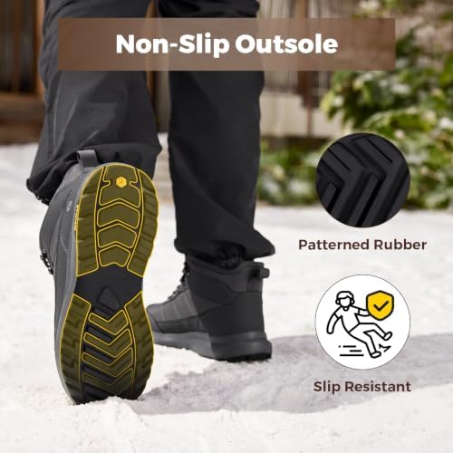 FitVille Men's Wide Winter Boots Non-Slip Insulated Snow Boots