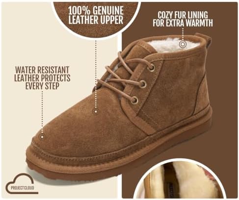Project Cloud 100% Genuine Leather Ankle Boots for Women Chukka Booties