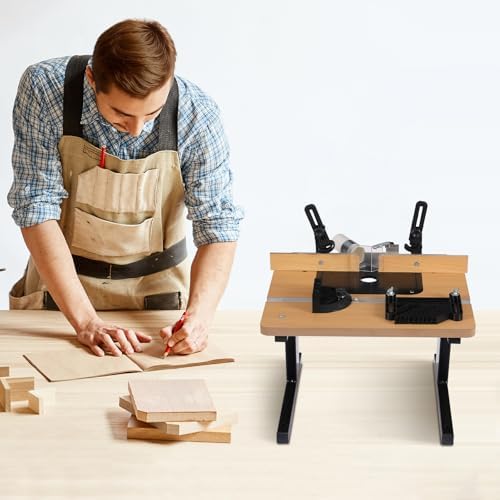 Router Table with Stand and Adjustable Fence, MDF Router Table,Benchtop Precise Routing Table Craftsman Tool for Woodworking