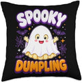 Halloween Ghost Spooky Squishy Kawaii Dumpling Cute Funny Throw Pillow