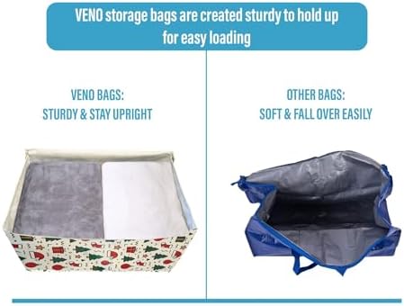 VENO 6 Pack Extra Large Heavy Duty Moving Bags with Wide Opening & Reinforced Handles, Reusable Storage Tote Bags with Strong Zippers for Clothes, College Dorm Essentials & Moving Supplies