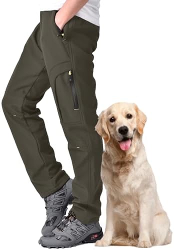 Men's hiking Snow Pants Skiing Winter Insulated Fleece lined Outdoor Water Repellent camping,walking,fishing