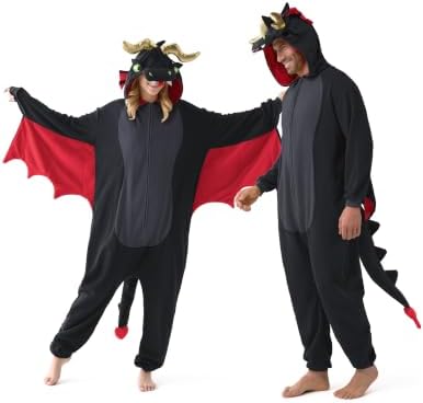 Spooktacular Creations Halloween Dalmatian Dragon Cow Costume, Animal Costume Hooded Jumpsuit for Halloween Cosplay Party