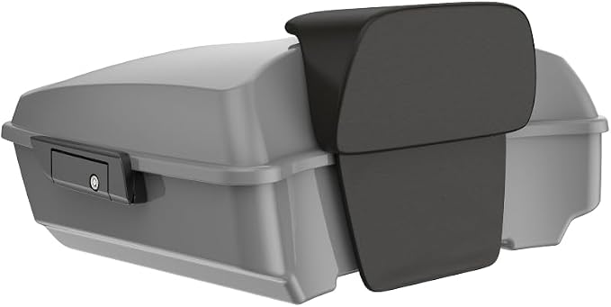 Advanblack 2026 Road Glide Tour Trunk Pack Dark Billiard Gray Chopped Tour Trunk Pack Backrest Pad for '97-'26 Harley Touring Road King Street Glide Electra Glide CVO models