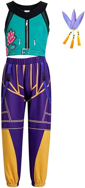 Xefenki Halloween Costume kids Kpop Outfit Girls 3PCS Tops Pants Darts