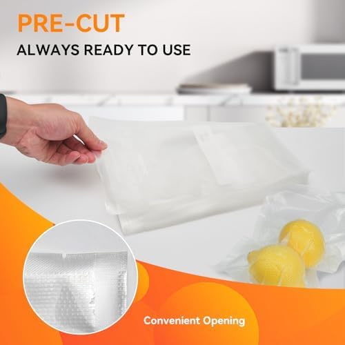 Wevac Vacuum Sealer Bags, Quart 8"x12" 200 Count, Pint 6"x10" 100 Count | Two Sizes in One Box, BPA Free, Commercial Grade Textured PreCut Bags,Compatible with Food Saver Machines, Sous Vide Cooking