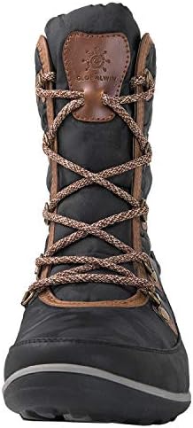 GLOBALWIN Women's Snow Boots Waterproof Mid-Calf Winter Boots for Women with Quilted Knit Panels, Warm Fleece Lining, and Non-Slip Insulated Outdoor Sole