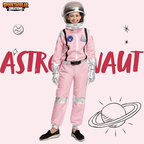 Spooktacular Creations Halloween Astronaut Costume for Kids, Unisex Astronaut Outfit, Toddler Pilot Jumpsuit for Themed Party
