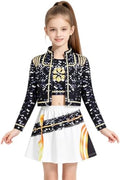 ELIM Kids Pop Star Costume Girls Halloween Costumes Set with Accessories