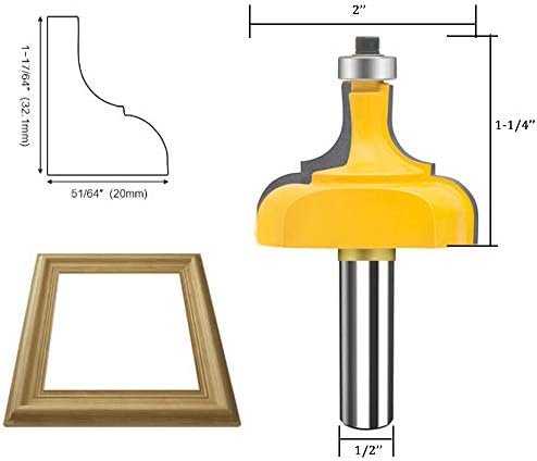 TAIWAIN Router Bit Set 1/2 Inch Shank 3 PCS, Frame Wood Milling Cutter,Rail &Stile Woodworking Miter Carbide CNC Cutting Router Bits Sets Tool for Cabinet Drawer Door Surfacing (G1-G)