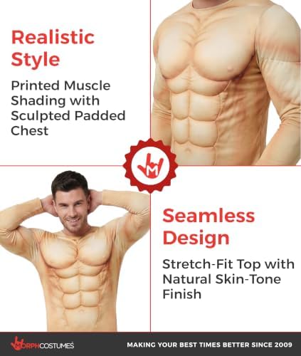 Morph Muscle Shirt Men, Bodybuilder Costume, Halloween Costumes for men