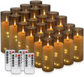 YOROXRG 24 Pack Halloween Decoration Flickering Flameless Candles, Battery Operated LED Candles for New Year, Home Decor, Parties, Wedding,Christmas(D2.2 x H 5" 6" 7") Grey