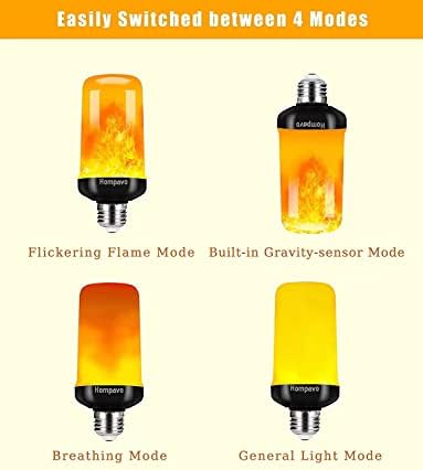 Hompavo 【Upgraded】 Flame Light Bulbs for Home Decor with Upside Down Effect