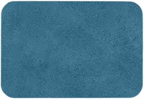 TYUU Bathroom Mat Quick Dry, Bathroom Rugs Non Slip Washable Thin Absorbent Bath Mat Fits Under Door Bathroom Floor Mat Perfect for Bath, Shower, or Sink 16"x24" Denim Blue