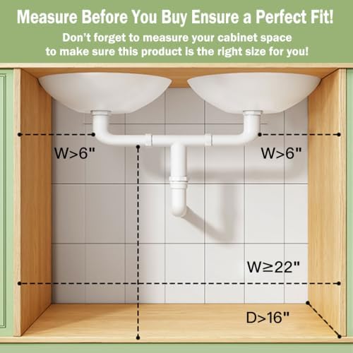 Under Sink Organizer, 2-Pack 2-Tier Pull Out Cabinet Organizers and Storage