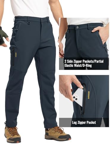Rdruko Men's Snow Pants Waterproof Ski Pants Insulated Trousers