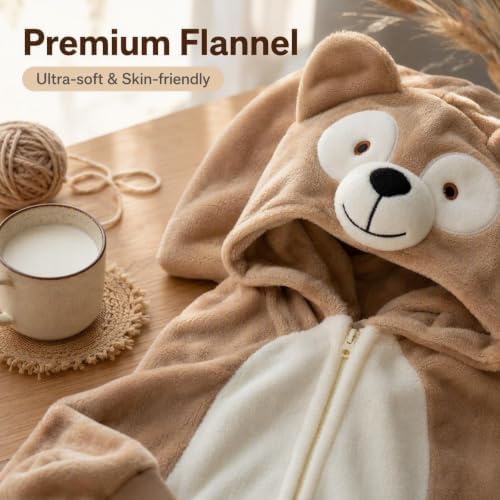 Snug Fit Unisex Adult Onesie Pajamas, Flannel Cosplay Animal One Piece Halloween Costume Sleepwear Homewear