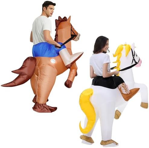 Stegosaurus Couples Halloween Costumes for Adults Funny Inflatable Costume Inflatable Horse Costume Adult Duo Costumes His And Hers Halloween Costumes Friends Blow Up Costumes 2-Pack